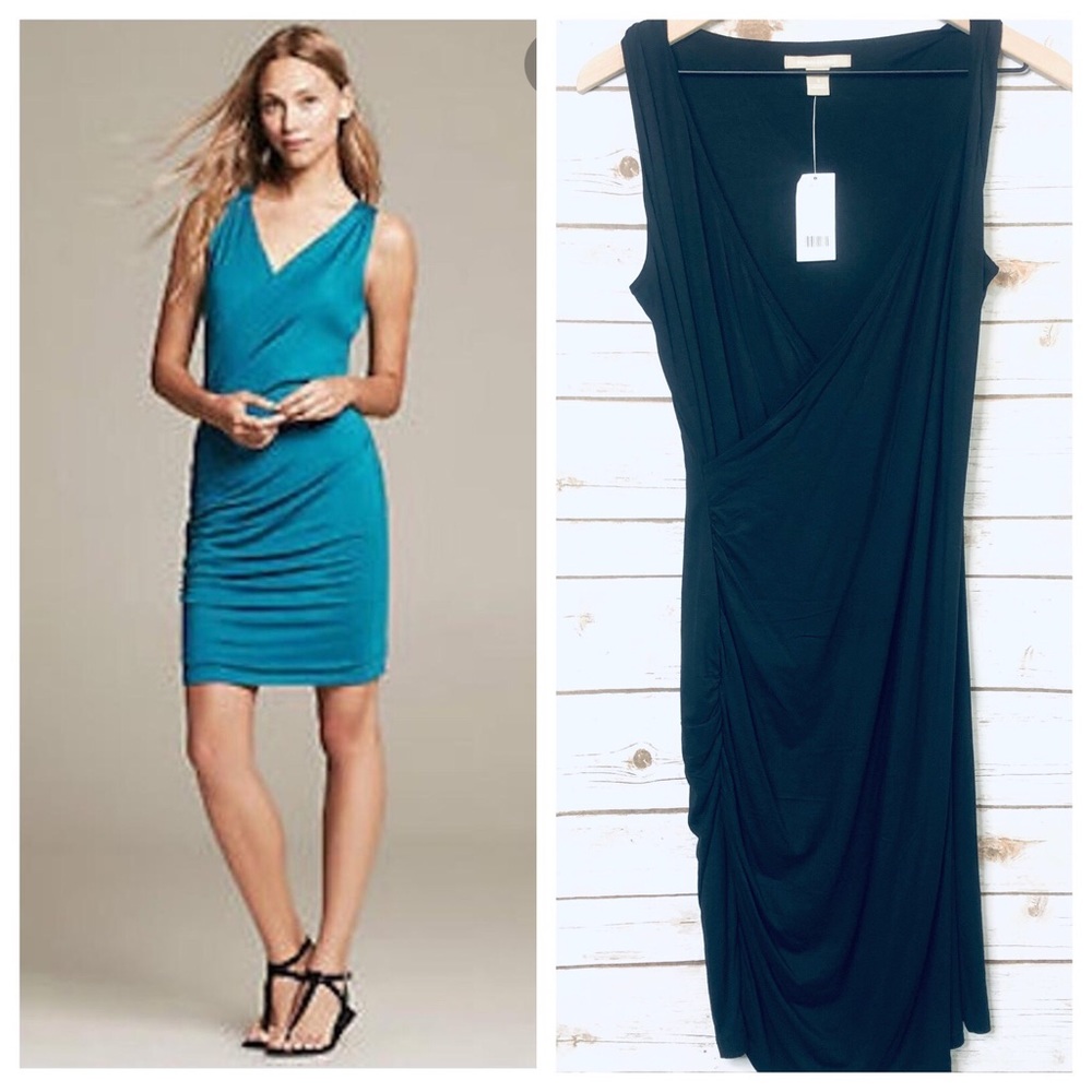 Banana Republic Sleeveless Faux Wrap Dress. NWT